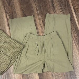 House of Harlow 1960 Wide Leg Olive Pants